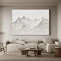 Vùng Núi Trắng Mờ – Tranh Sơn Acrylic Trừu Tượng Phong cảnh Đa sắc Trang Trí Phòng khách, Phòng ngủ – Phong Cách Hiện Đại