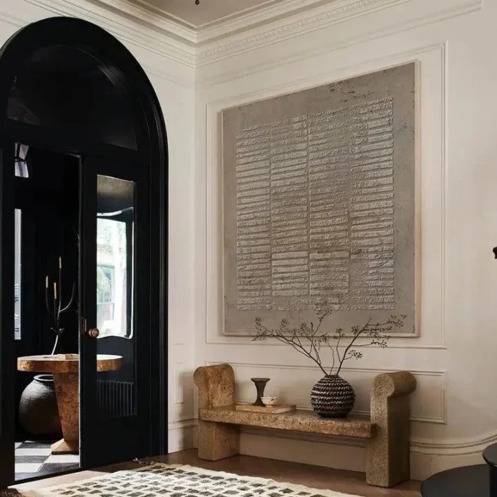 Giai Điệu Của Đất – Tranh Sơn Acrylic Trừu Tượng Trừu tượng Xám Trang Trí Phòng khách, Phòng làm việc – Phong Cách Hiện Đại