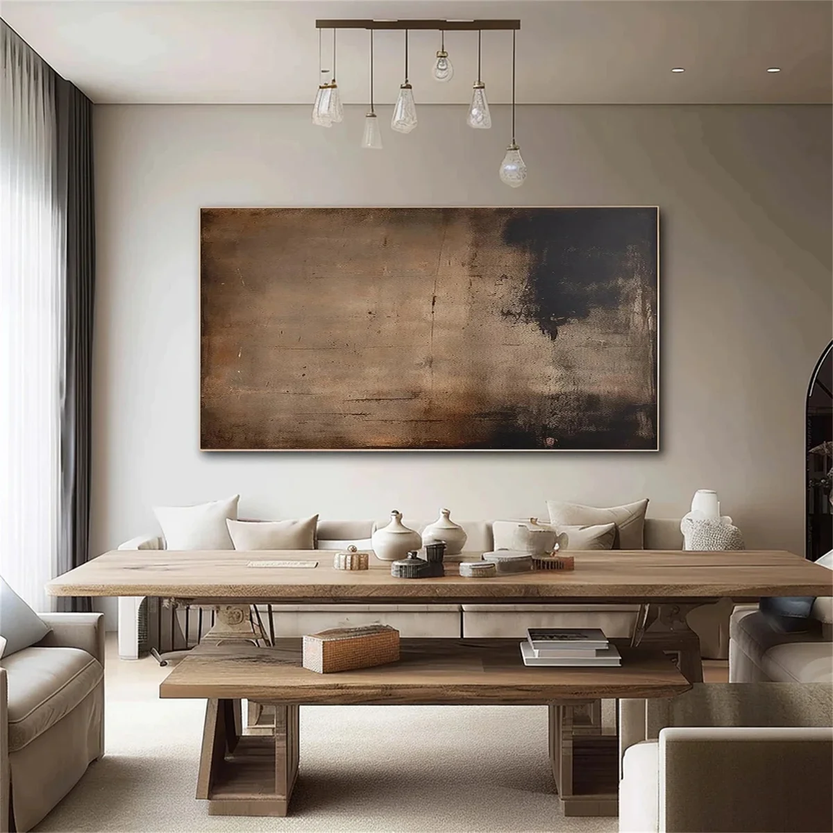 Bức Tranh Cảm Xúc – Tranh Sơn Acrylic Trừu Tượng Trừu tượng Nâu be Trang Trí Phòng ăn, Phòng khách – Phong Cách Hiện Đại Bức Tranh Cảm Xúc – Tranh Sơn Acrylic Trừu Tượng Trừu tượng Nâu be Trang Trí Phòng ăn, Phòng khách – Phong Cách Hiện Đại