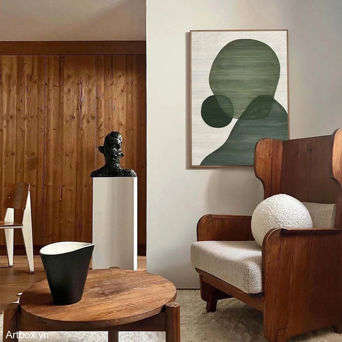 Hòa Quyện Cảm Xúc – Tranh Sơn Acrylic Trừu Tượng Trừu tượng Xanh lá Trang Trí Phòng khách, Phòng ngủ – Phong Cách Hiện Đại