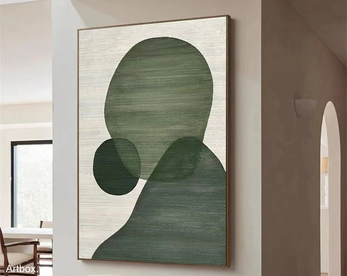 Hòa Quyện Cảm Xúc – Tranh Sơn Acrylic Trừu Tượng Trừu tượng Xanh lá Trang Trí Phòng khách, Phòng ngủ – Phong Cách Hiện Đại