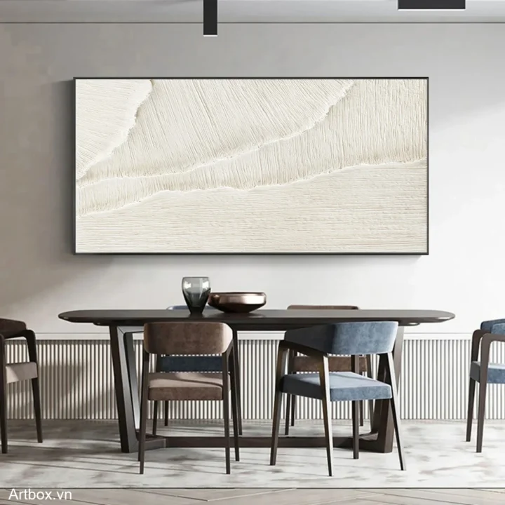 Hơi Thở Của Đất – Tranh Sơn Acrylic Trừu Tượng Trừu tượng Nâu be Trang Trí Phòng khách, Phòng ăn – Phong Cách Hiện Đại