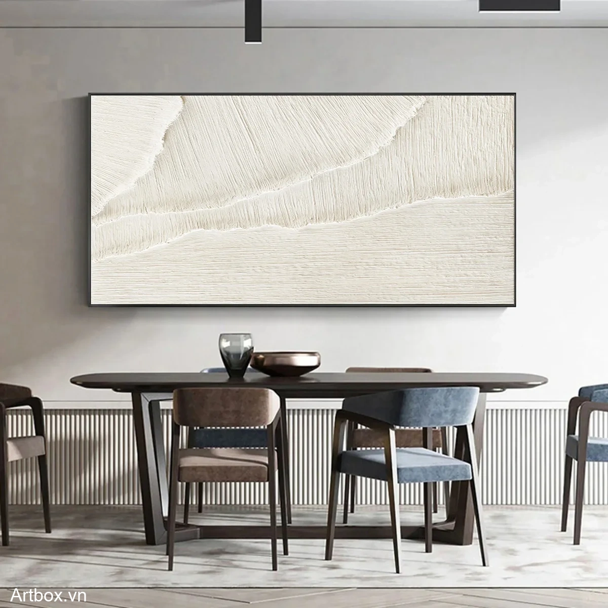 Hơi Thở Của Đất – Tranh Sơn Acrylic Trừu Tượng Trừu tượng Nâu be Trang Trí Phòng khách, Phòng ăn – Phong Cách Hiện Đại