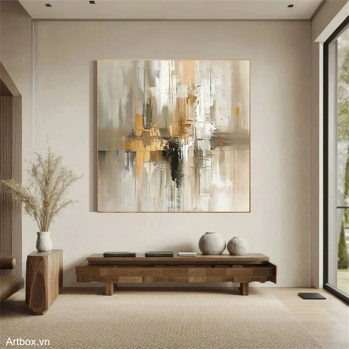 Hòa Quyện Ánh Sáng – Tranh Sơn Acrylic Trừu Tượng Trừu tượng Đa sắc Trang Trí Phòng khách – Phong Cách Hiện Đại