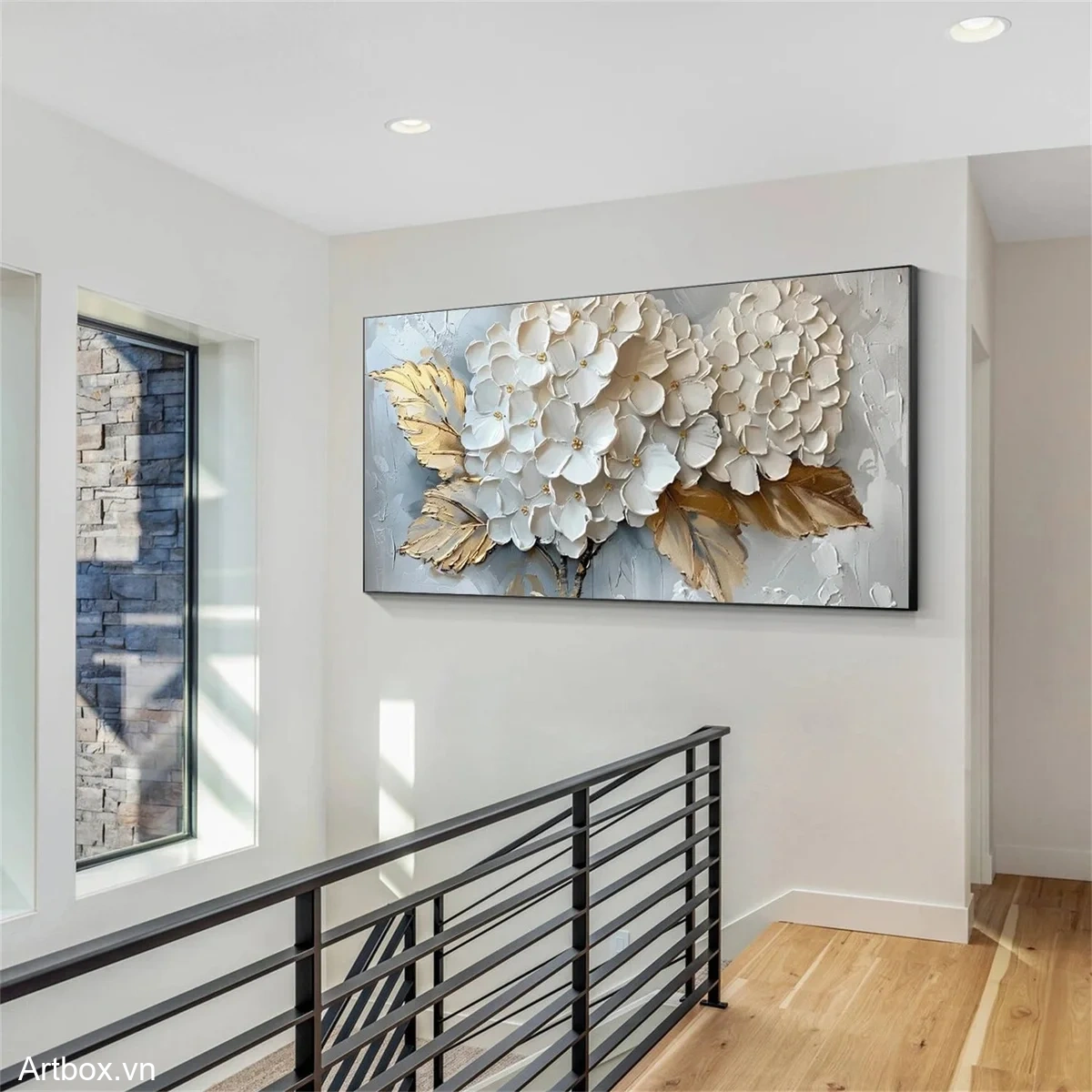 Vẻ Đẹp Từ Hoa – Tranh Sơn Acrylic Trừu Tượng Hoa Đa sắc Trang Trí Phòng khách, Phòng ngủ – Phong Cách Hiện Đại