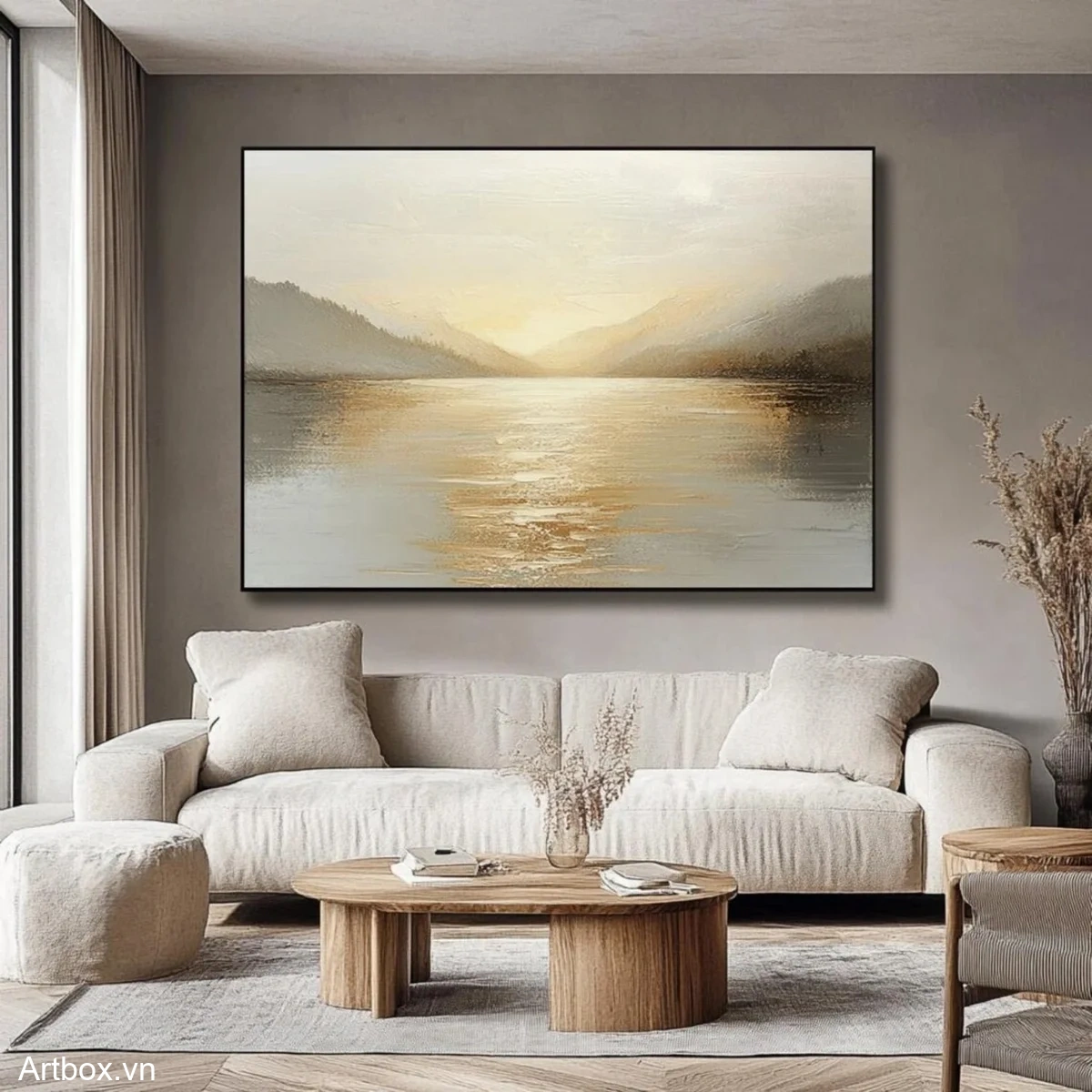 Bình Minh Trên Hồ Nước - Mẫu 2