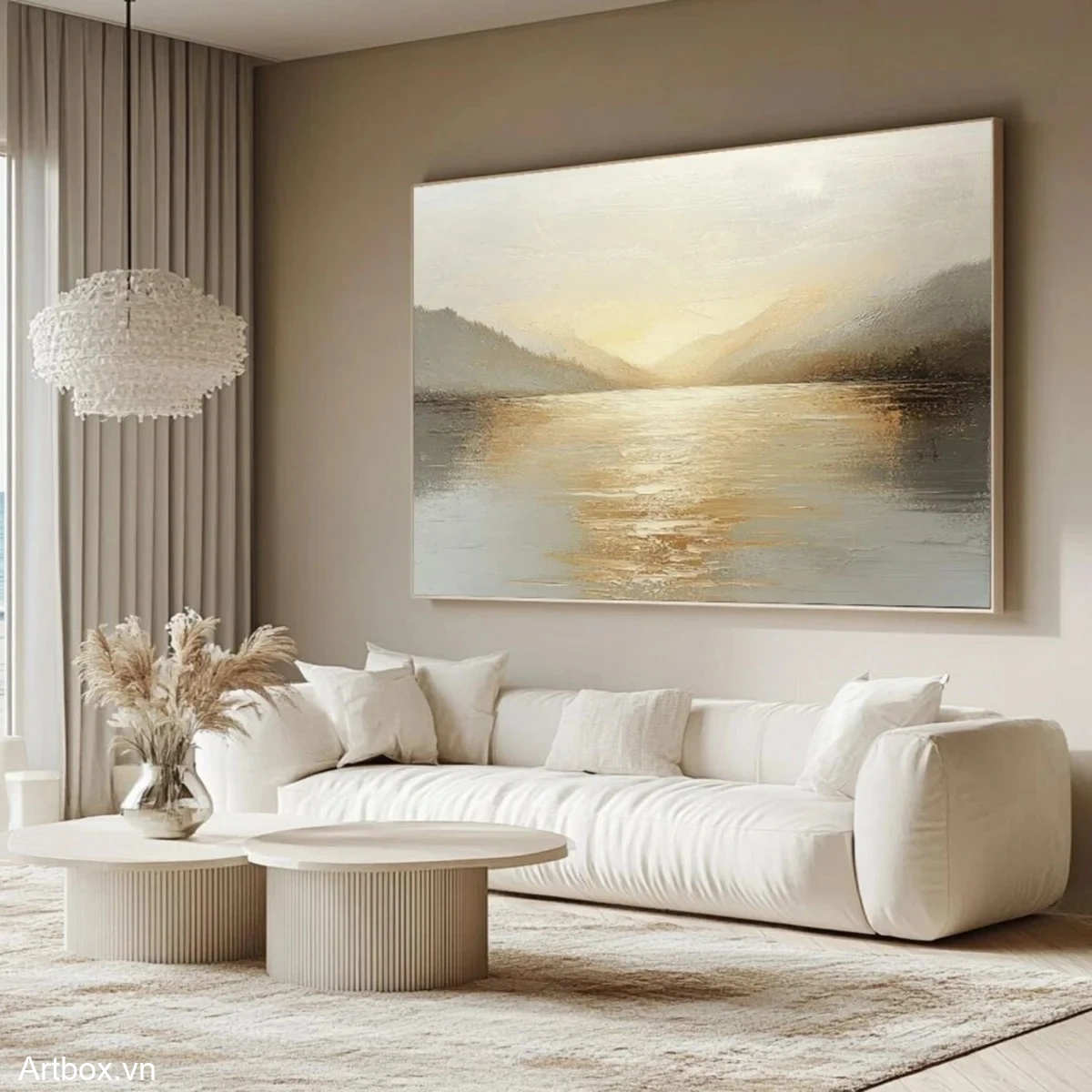 Bình Minh Trên Hồ Nước - Mẫu 3