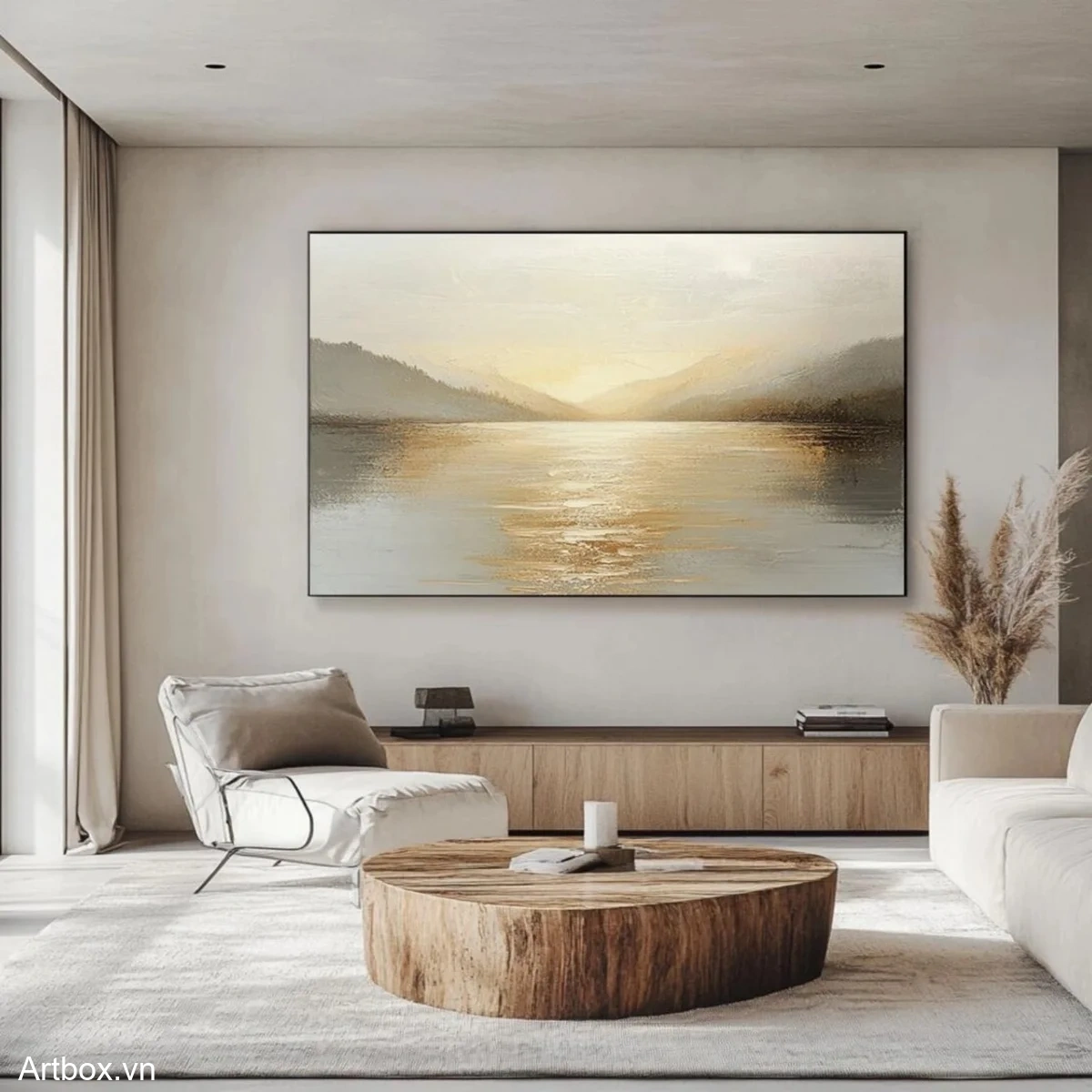 Bình Minh Trên Hồ Nước - Mẫu 4