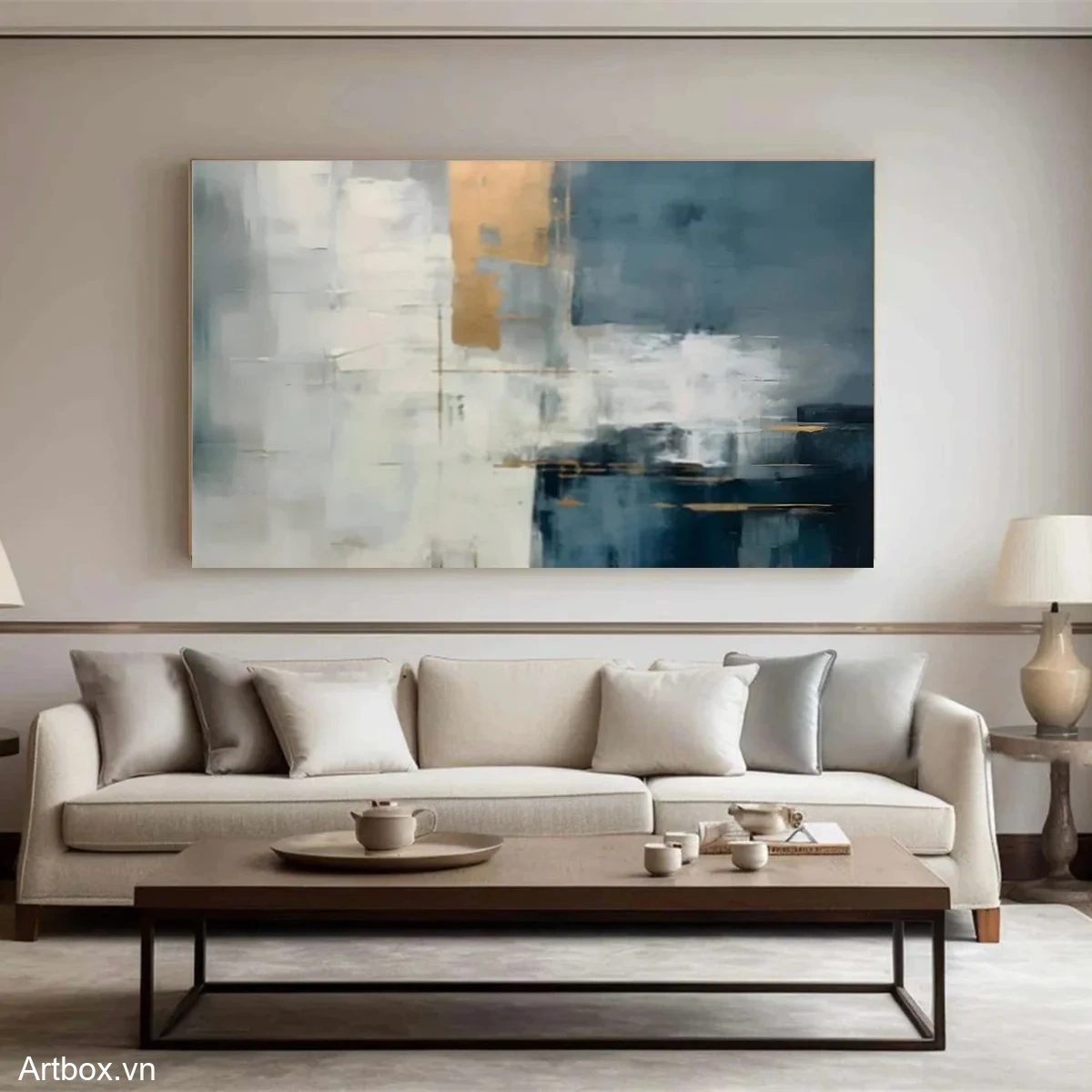 Hòa Quyện Sắc Màu – Tranh Sơn Acrylic Trừu Tượng Trừu tượng Xanh dương Trang Trí Phòng khách – Phong Cách Hiện Đại Hòa Quyện Sắc Màu – Tranh Sơn Acrylic Trừu Tượng Trừu tượng Xanh dương Trang Trí Phòng khách – Phong Cách Hiện Đại