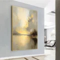 Ánh Sáng Bình Minh – Tranh Sơn Acrylic Trừu Tượng Phong cảnh Vàng Trang Trí Phòng khách, Phòng ngủ – Phong Cách Hiện Đại