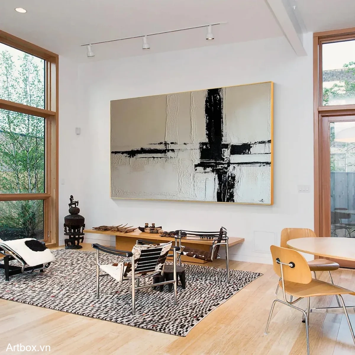 Hòa Quyện Đen Trắng – Tranh Sơn Acrylic Trừu Tượng Trừu tượng Đen trắng Trang Trí Phòng khách – Phong Cách Hiện Đại Hòa Quyện Đen Trắng – Tranh Sơn Acrylic Trừu Tượng Trừu tượng Đen trắng Trang Trí Phòng khách – Phong Cách Hiện Đại