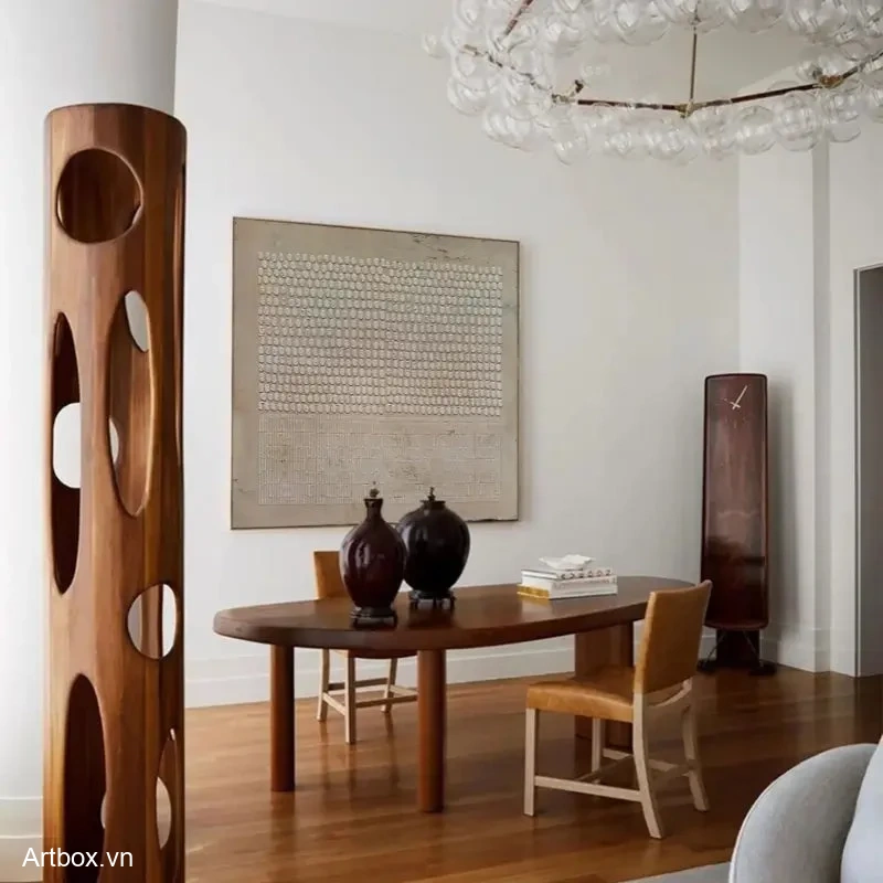 Hòa Quyện Tĩnh Lặng – Tranh Sơn Acrylic Trừu Tượng Trừu tượng Nâu be Trang Trí Phòng khách, Phòng ngủ – Phong Cách Hiện Đại