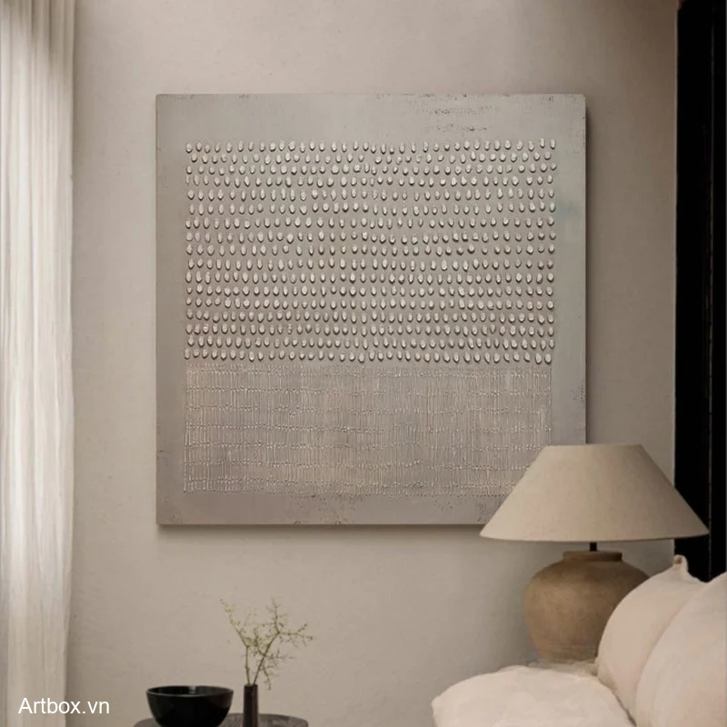 Hòa Quyện Tĩnh Lặng – Tranh Sơn Acrylic Trừu Tượng Trừu tượng Nâu be Trang Trí Phòng khách, Phòng ngủ – Phong Cách Hiện Đại