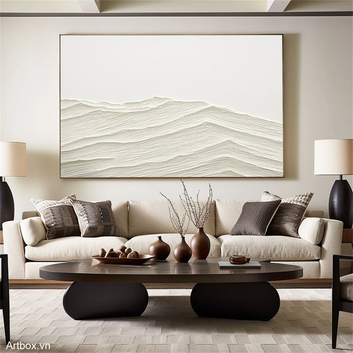 Giai Điệu Tĩnh Lặng – Tranh Sơn Acrylic Trừu Tượng Trừu tượng Đa sắc Trang Trí Phòng khách – Phong Cách Hiện Đại