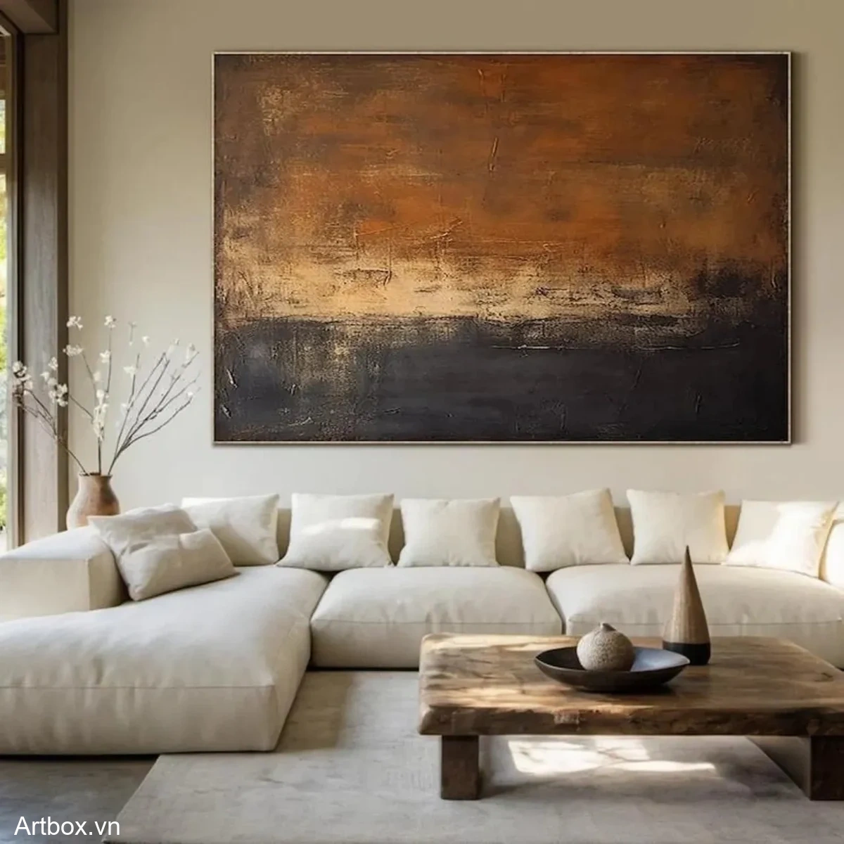 Bình Minh Trong Chiều Tối – Tranh Sơn Acrylic Trừu Tượng Trừu tượng Đa sắc Trang Trí Phòng khách – Phong Cách Hiện Đại