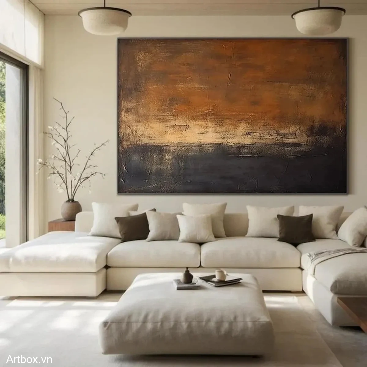 Bình Minh Trong Chiều Tối – Tranh Sơn Acrylic Trừu Tượng Trừu tượng Đa sắc Trang Trí Phòng khách – Phong Cách Hiện Đại