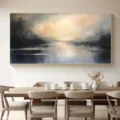 Bình Minh Trên Hồ Nước – Tranh Sơn Acrylic Trừu Tượng Phong cảnh Đa sắc Trang Trí Phòng ăn – Phong Cách Hiện Đại