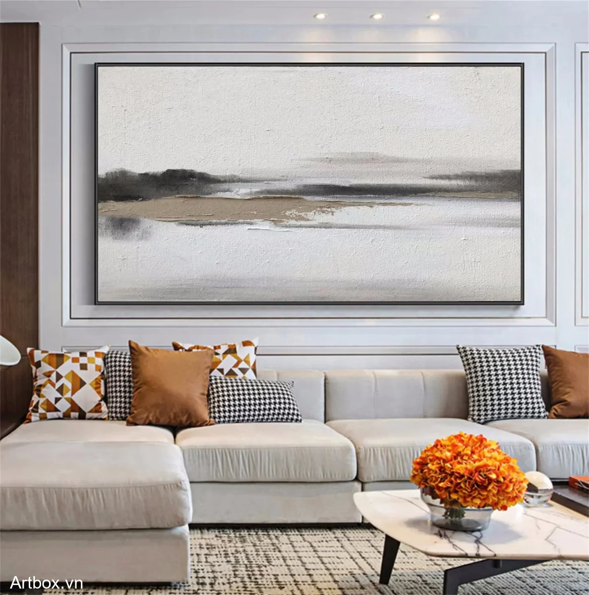 Sự Hòa Quyện Tĩnh Lặng – Tranh Sơn Acrylic Trừu Tượng Trừu tượng Nâu be Trang Trí Phòng khách, Phòng ngủ – Phong Cách Hiện Đại Sự Hòa Quyện Tĩnh Lặng – Tranh Sơn Acrylic Trừu Tượng Trừu tượng Nâu be Trang Trí Phòng khách, Phòng ngủ – Phong Cách Hiện Đại