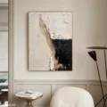 Hành Trình Cảm Xúc – Tranh Sơn Acrylic Trừu Tượng Trừu tượng Đen trắng Trang Trí Phòng khách – Phong Cách Hiện Đại