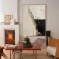 Hành Trình Cảm Xúc – Tranh Sơn Acrylic Trừu Tượng Trừu tượng Đen trắng Trang Trí Phòng khách – Phong Cách Hiện Đại