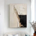 Hành Trình Cảm Xúc – Tranh Sơn Acrylic Trừu Tượng Trừu tượng Đen trắng Trang Trí Phòng khách – Phong Cách Hiện Đại