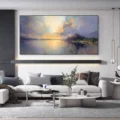 Bình Minh Trên Hồ – Tranh Sơn Acrylic Trừu Tượng Phong cảnh Đa sắc Trang Trí Phòng khách, Phòng ăn – Phong Cách Hiện Đại