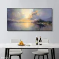 Bình Minh Trên Hồ – Tranh Sơn Acrylic Trừu Tượng Phong cảnh Đa sắc Trang Trí Phòng khách, Phòng ăn – Phong Cách Hiện Đại