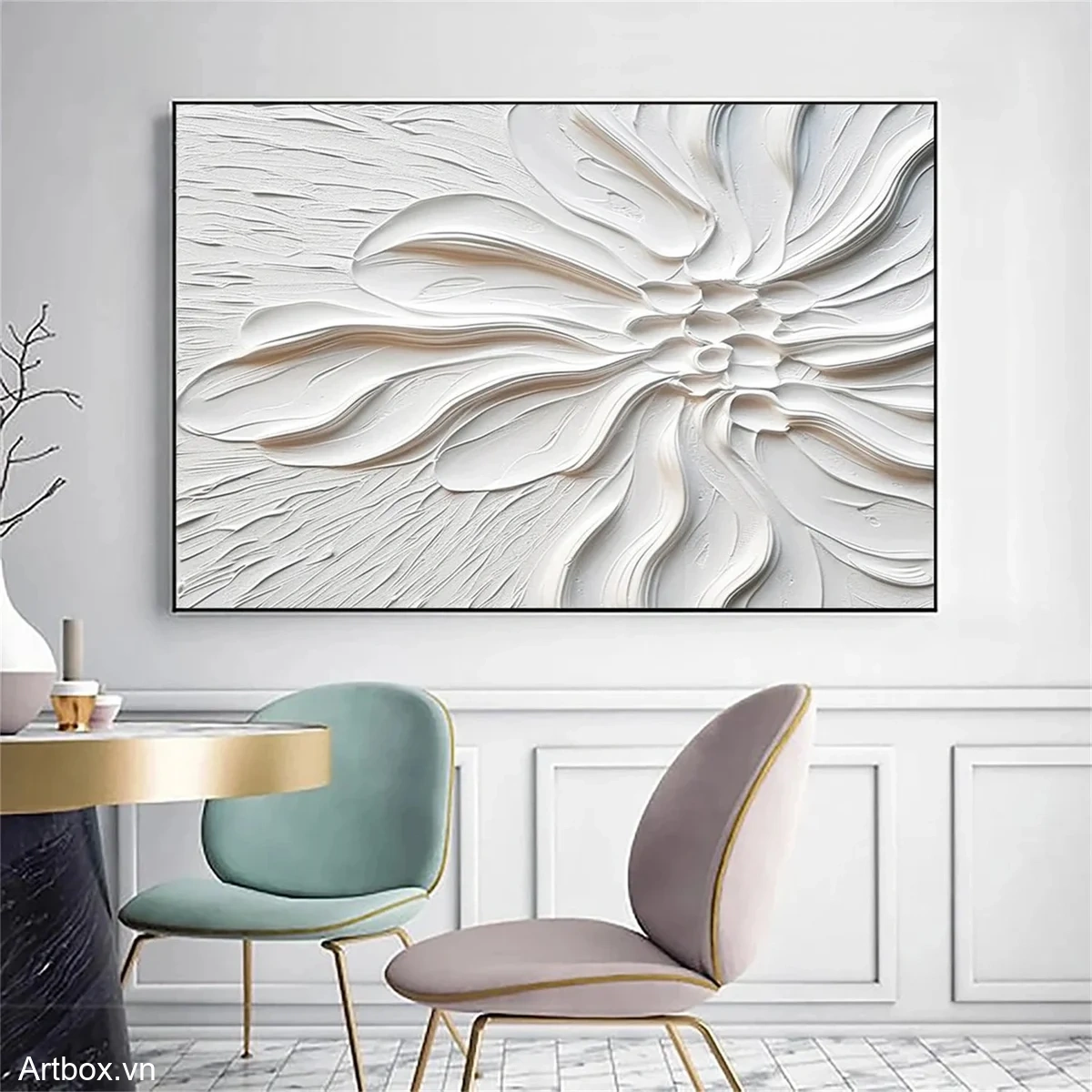 Nét Đẹp Từ Đất Mẹ – Tranh Sơn Acrylic Trừu Tượng Hoa Đa sắc Trang Trí Phòng khách, Phòng ngủ – Phong Cách Hiện Đại