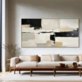 Hòa Quyện Đen Trắng – Tranh Sơn Acrylic Trừu Tượng Trừu tượng Đen trắng Trang Trí Phòng khách – Phong Cách Hiện Đại