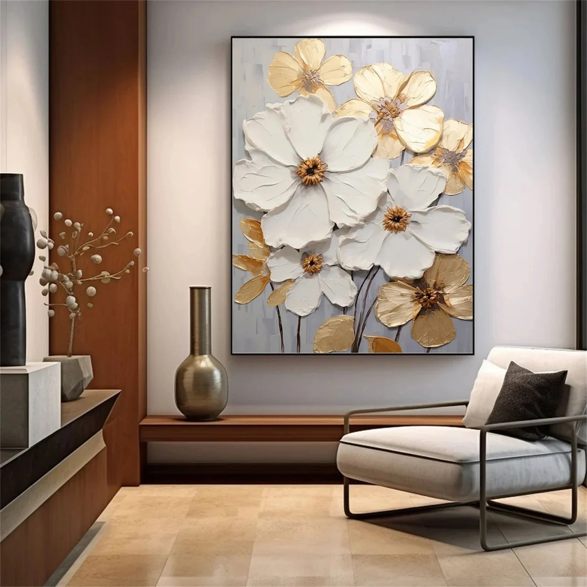 Vườn Hoa Trắng Vàng - Mẫu 3