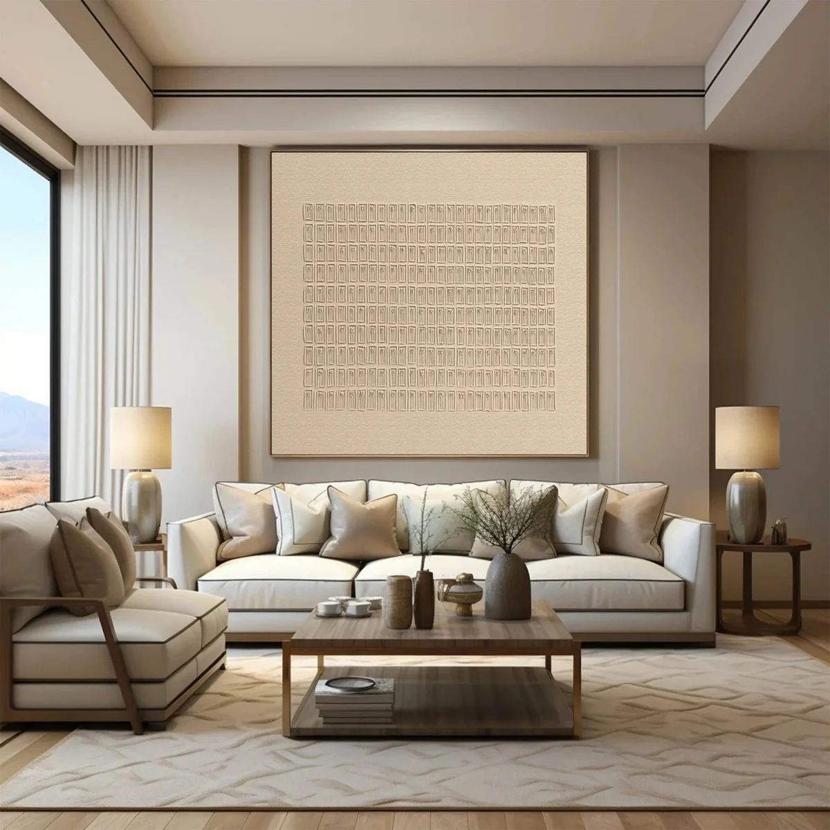 Hơi Thở Tĩnh Lặng – Tranh Sơn Acrylic Trừu Tượng Minimal / Tối giản Đa sắc Trang Trí Phòng khách, Phòng làm việc – Phong Cách Hiện Đại