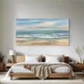 Hơi Thở Biển Cả – Tranh Sơn Acrylic Trừu Tượng Biển Xanh dương Trang Trí Phòng ngủ, Phòng khách – Phong Cách Hiện Đại