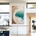 Cơn Sóng Tĩnh Lặng – Tranh Sơn Acrylic Trừu Tượng Biển Xanh ngọc Trang Trí Phòng khách, Phòng ngủ – Phong Cách Hiện Đại