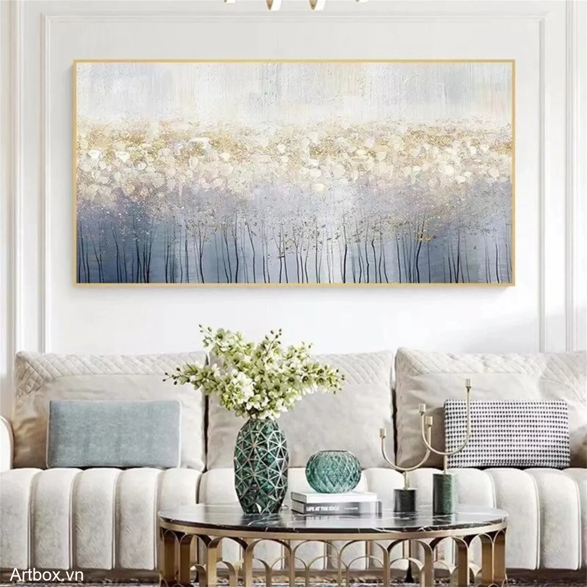 Sáng Tạo Từ Thiên Nhiên – Tranh Sơn Acrylic Trừu Tượng Hoa Đa sắc Trang Trí Phòng khách, Phòng ngủ – Phong Cách Hiện Đại