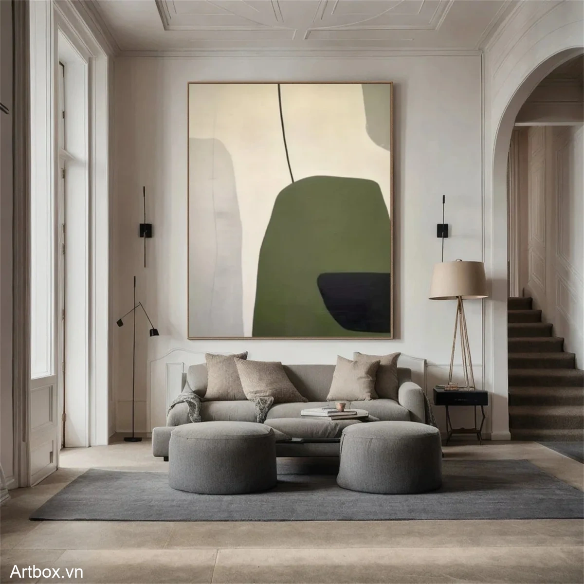 Hòa Quyện Tự Nhiên – Tranh Sơn Acrylic Trừu Tượng Trừu tượng Xanh lá Trang Trí Phòng khách, Phòng làm việc – Phong Cách Hiện Đại Hòa Quyện Tự Nhiên – Tranh Sơn Acrylic Trừu Tượng Trừu tượng Xanh lá Trang Trí Phòng khách, Phòng làm việc – Phong Cách Hiện Đại