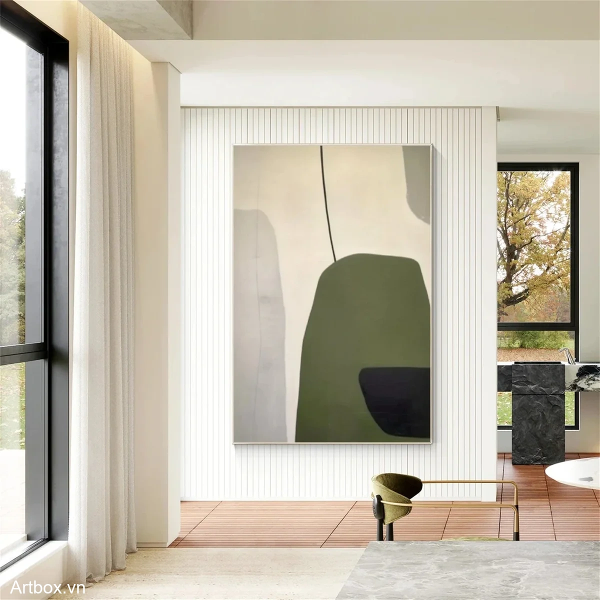 Hòa Quyện Tự Nhiên – Tranh Sơn Acrylic Trừu Tượng Trừu tượng Xanh lá Trang Trí Phòng khách, Phòng làm việc – Phong Cách Hiện Đại Hòa Quyện Tự Nhiên – Tranh Sơn Acrylic Trừu Tượng Trừu tượng Xanh lá Trang Trí Phòng khách, Phòng làm việc – Phong Cách Hiện Đại