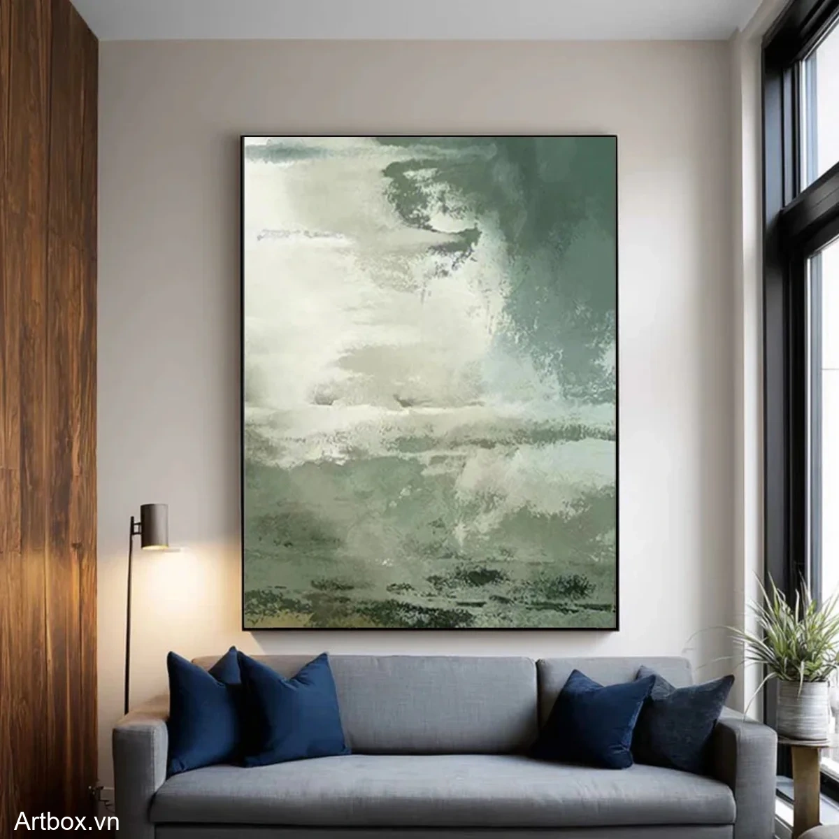 Hơi Thở Của Thiên Nhiên – Tranh Sơn Acrylic Trừu Tượng Trừu tượng Xanh lá Trang Trí Phòng khách, Phòng ngủ – Phong Cách Hiện Đại