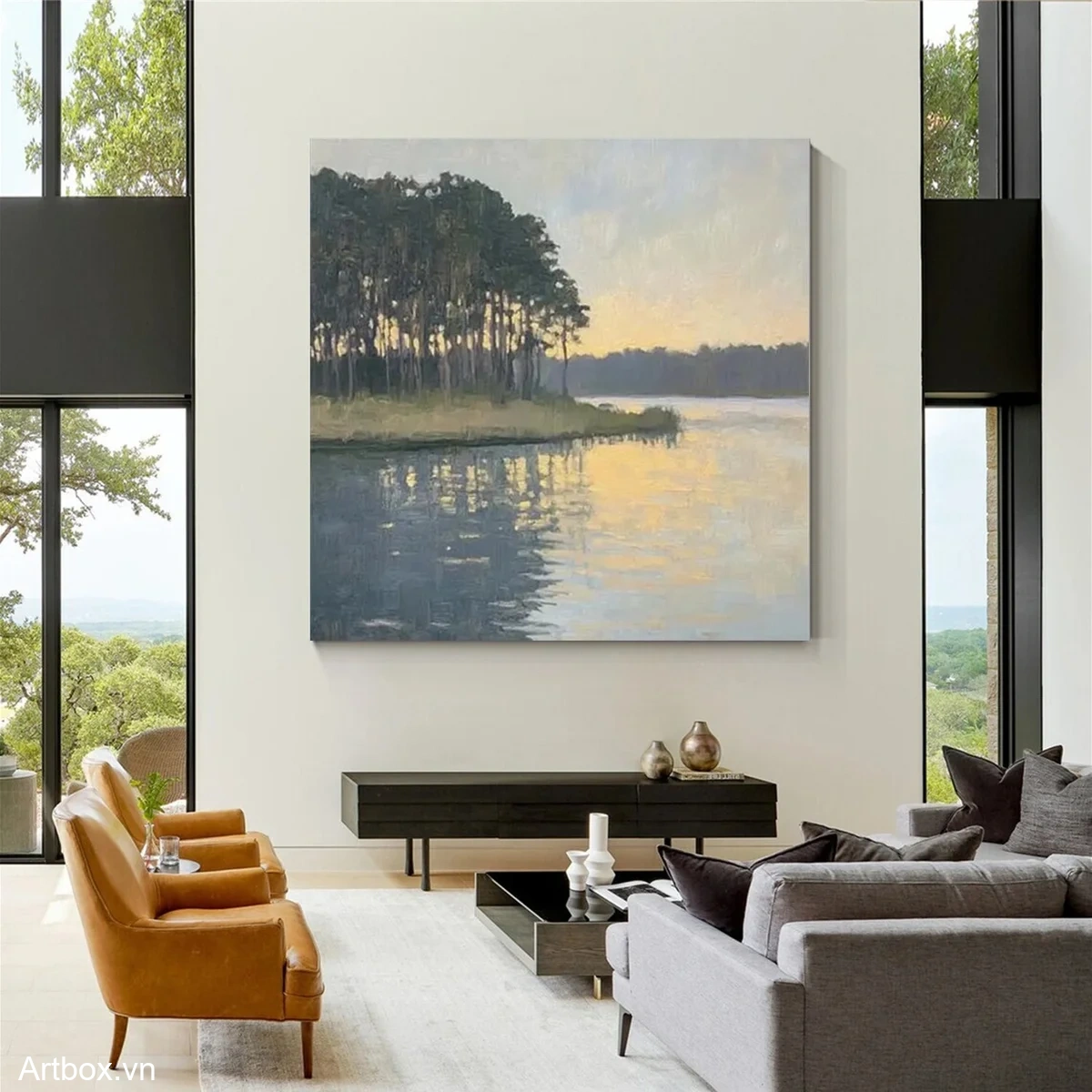 Bình Minh Trên Hồ Nước - Mẫu 3
