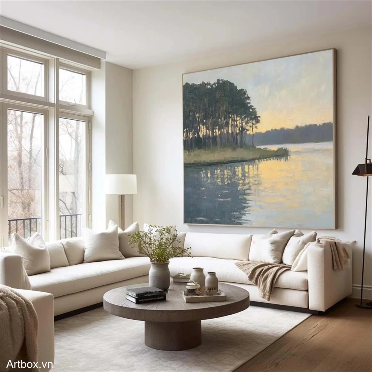 Bình Minh Trên Hồ Nước - Mẫu 4