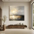 Bình Minh Trên Biển – Tranh Sơn Acrylic Trừu Tượng Biển Đa sắc Trang Trí Phòng khách, Phòng ngủ – Phong Cách Hiện Đại