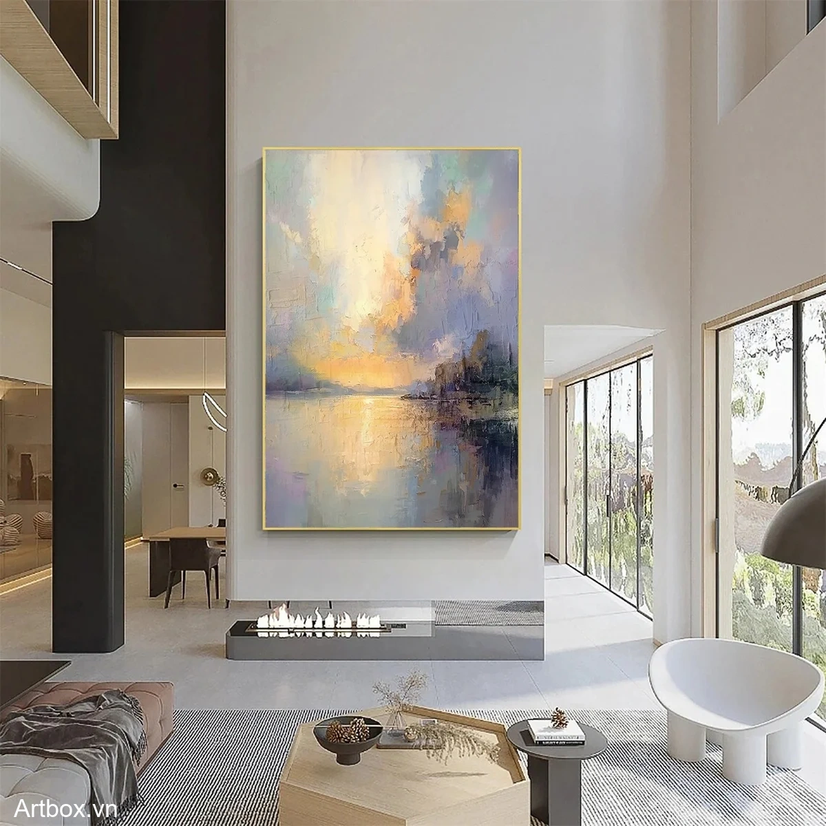 Bình Minh Trên Hồ Nước - Mẫu 1