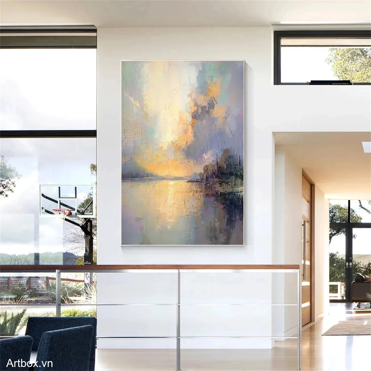 Bình Minh Trên Hồ Nước - Mẫu 2