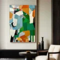 Hòa Quyện Màu Sắc – Tranh Sơn Acrylic Trừu Tượng Trừu tượng Đa sắc Trang Trí Phòng khách, Văn Phòng – Phong Cách Hiện Đại