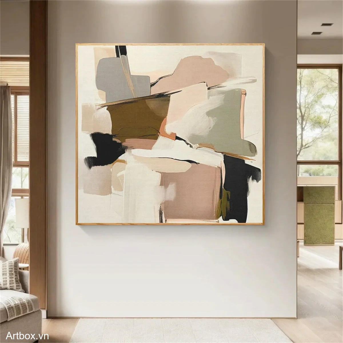 Hòa Quyện Cảm Xúc – Tranh Sơn Acrylic Trừu Tượng Trừu tượng Đa sắc Trang Trí Phòng khách, Phòng ngủ – Phong Cách Hiện Đại