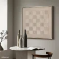 Hòa Quyện Đường Nét – Tranh Sơn Acrylic Trừu Tượng Minimal / Tối giản Đen trắng Trang Trí Phòng khách, Phòng làm việc – Phong Cách Hiện Đại