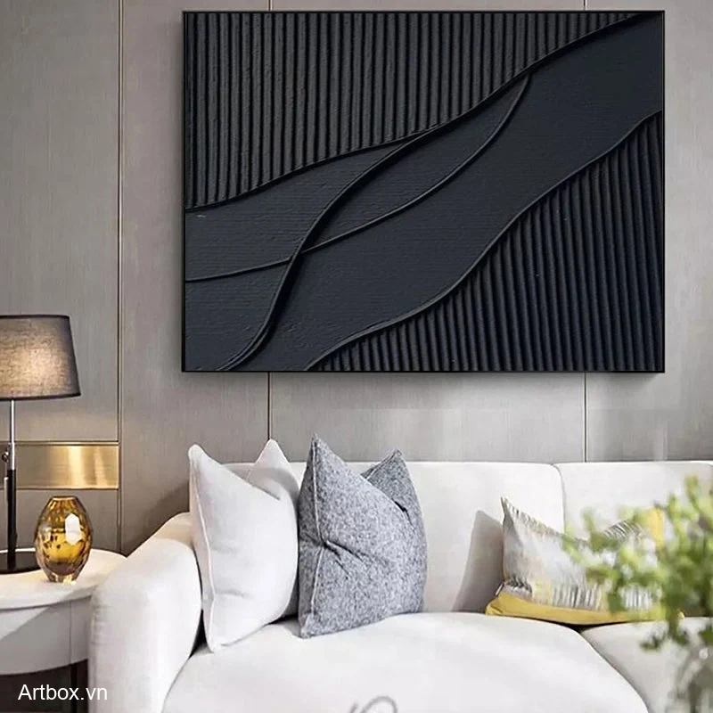 Sóng Đen Bí Ẩn – Tranh Sơn Acrylic Trừu Tượng Trừu tượng Đa sắc Trang Trí Phòng khách, Phòng làm việc – Phong Cách Hiện Đại Sóng Đen Bí Ẩn – Tranh Sơn Acrylic Trừu Tượng Trừu tượng Đa sắc Trang Trí Phòng khách, Phòng làm việc – Phong Cách Hiện Đại