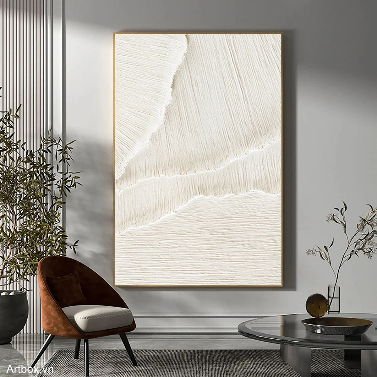 Gợn Sóng Dịu Dàng – Tranh Sơn Acrylic Trừu Tượng Trừu tượng Đa sắc Trang Trí Phòng khách, Phòng ngủ – Phong Cách Hiện Đại