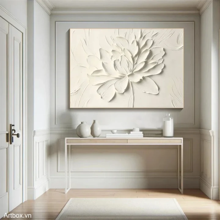 Nét Đẹp Từ Hoa Sen – Tranh Sơn Acrylic Trừu Tượng Hoa Đa sắc Trang Trí Phòng khách, Phòng ngủ – Phong Cách Hiện Đại