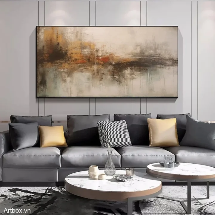 Hòa Quyện Cảm Xúc – Tranh Sơn Acrylic Trừu Tượng Trừu tượng Đa sắc Trang Trí Phòng khách, Phòng làm việc – Phong Cách Hiện Đại