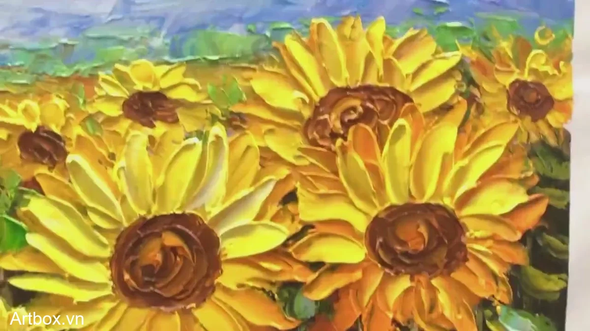 Cánh Đồng Hoa Hướng Dương – Tranh Sơn Acrylic Trừu Tượng Hoa Vàng Trang Trí Phòng khách, Phòng ngủ – Phong Cách Hiện Đại Cánh Đồng Hoa Hướng Dương – Tranh Sơn Acrylic Trừu Tượng Hoa Vàng Trang Trí Phòng khách, Phòng ngủ – Phong Cách Hiện Đại